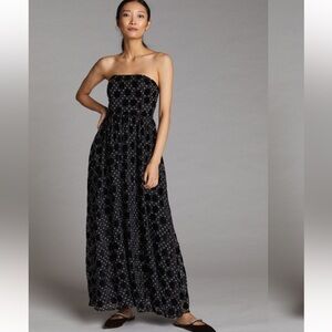Velvet Polka Dot Maxi Dress Size 4